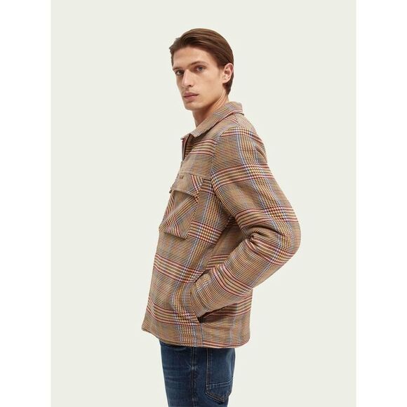 SCOTCH & SODA Reversible Plaid Quilted Jacket Large Barn Coat - Picture 7 of 13